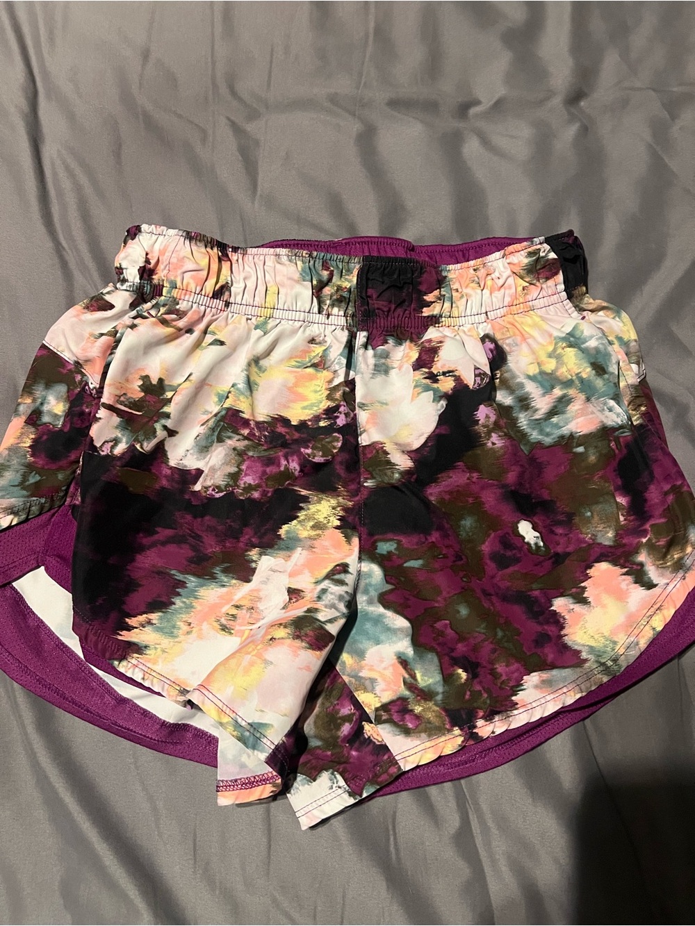 Athletic Works Plum Multi Print Athletic Shorts